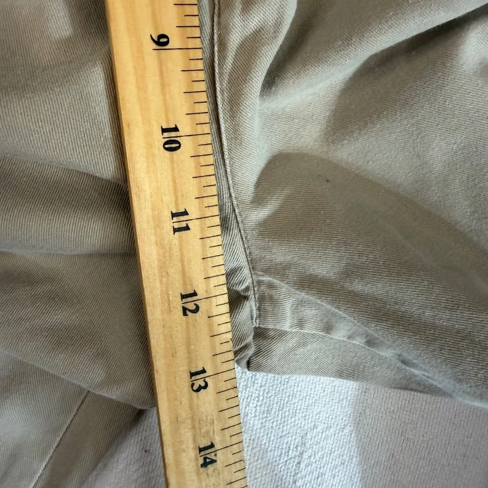 Skoozi Vintage Khaki Pleated High Waisted Tapered Cotton Pants Tan Size 9 27x28